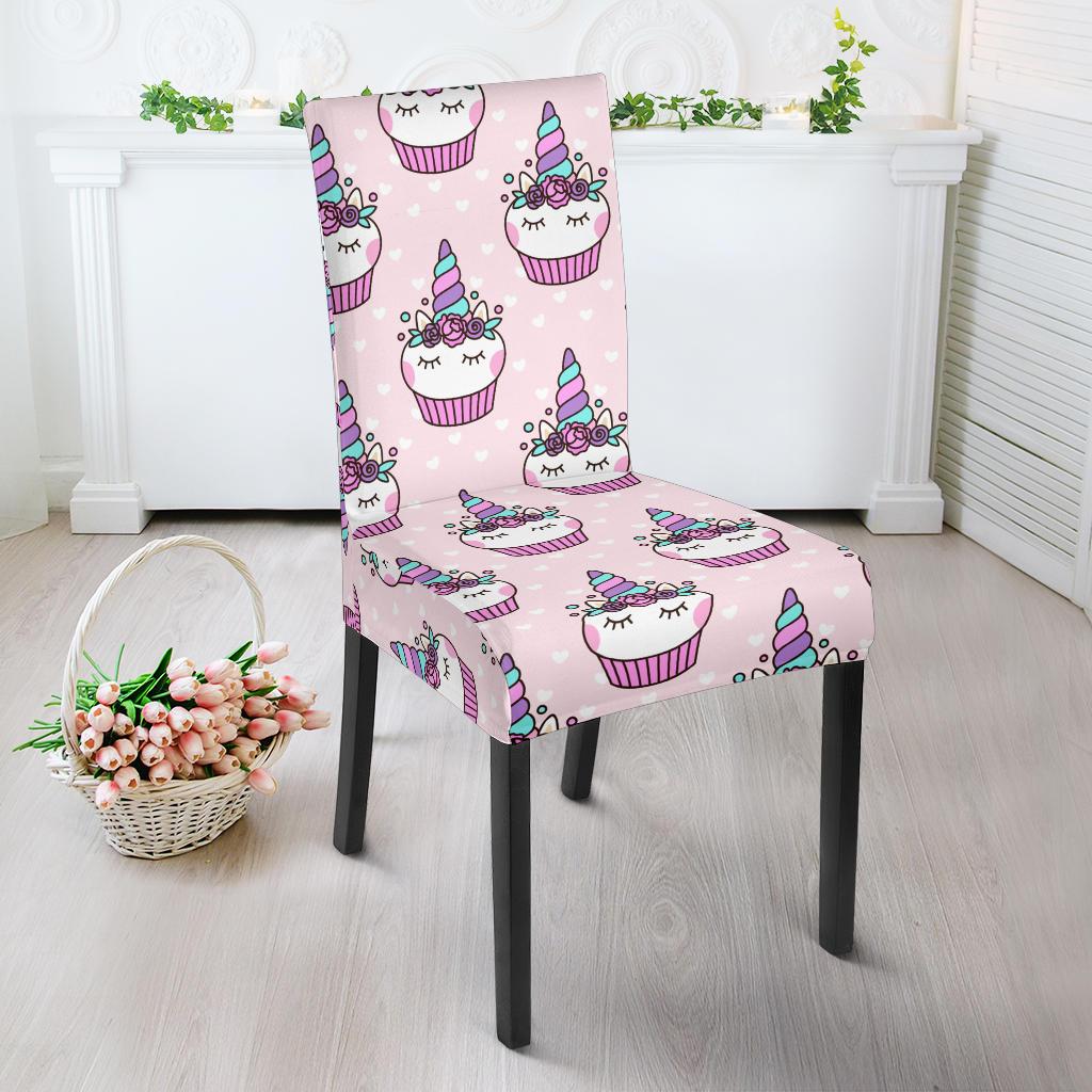 Cupcakes Unicorn Print Pattern Dinning Chair Slipper-JTAMIGO.COM