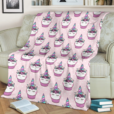 Cupcakes Unicorn Print Pattern Fleece Blanket