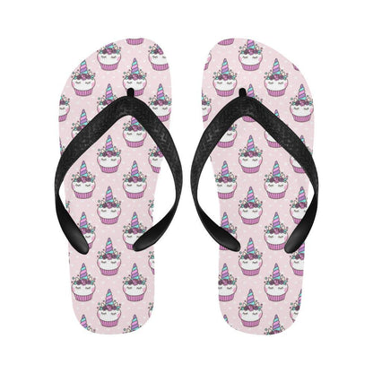 Cupcakes Unicorn Print Pattern Flip Flops-JTAMIGO.COM