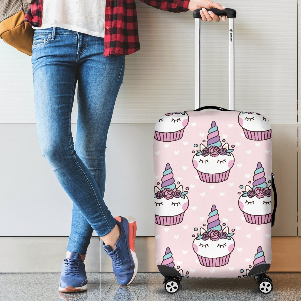 Cupcakes Unicorn Print Pattern Luggage Cover Protector
