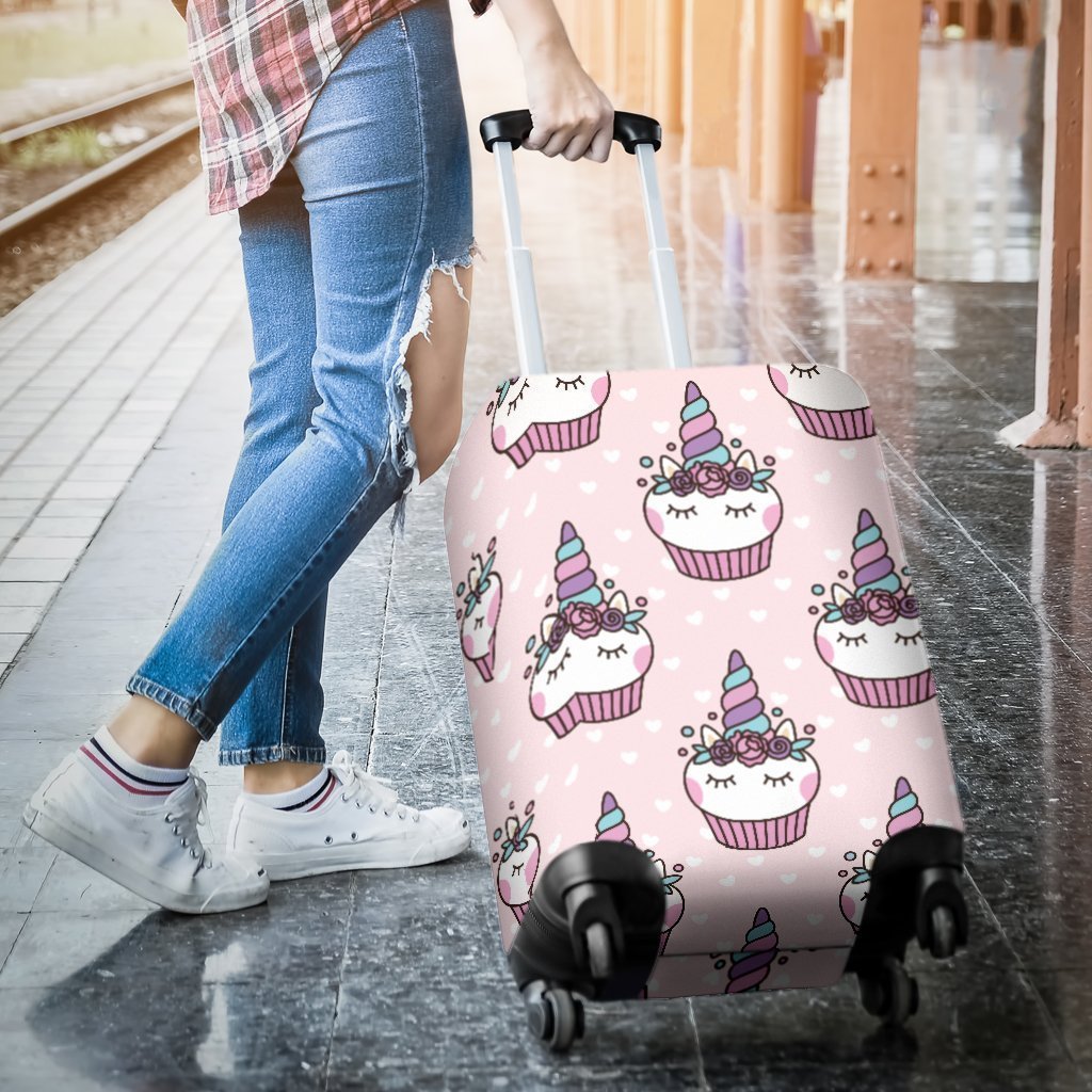 Cupcakes Unicorn Print Pattern Luggage Cover Protector