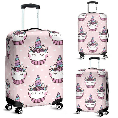 Cupcakes Unicorn Print Pattern Luggage Cover Protector