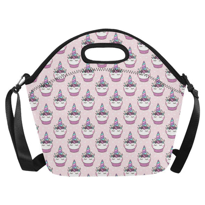 Cupcakes Unicorn Print Pattern Neoprene Lunch Bag (Model 1669)(Large)-JTAMIGO.COM