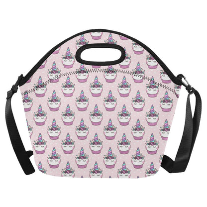 Cupcakes Unicorn Print Pattern Neoprene Lunch Bag (Model 1669)(Large)-JTAMIGO.COM