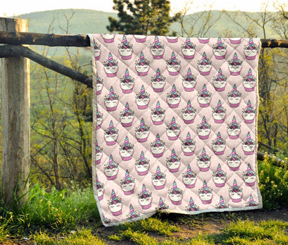 Cupcakes Unicorn Print Pattern Premium Quilt-JTAMIGO.COM