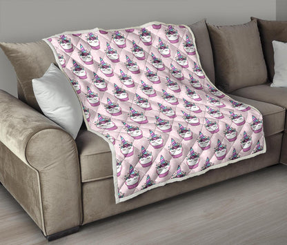 Cupcakes Unicorn Print Pattern Premium Quilt-JTAMIGO.COM