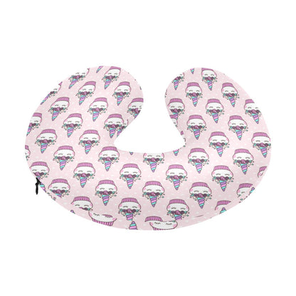 Cupcakes Unicorn Print Pattern U-Shaped Travel Neck Pillow-JTAMIGO.COM