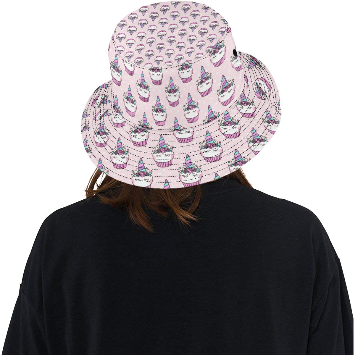 Cupcakes Unicorn Print Pattern Unisex Bucket Hat