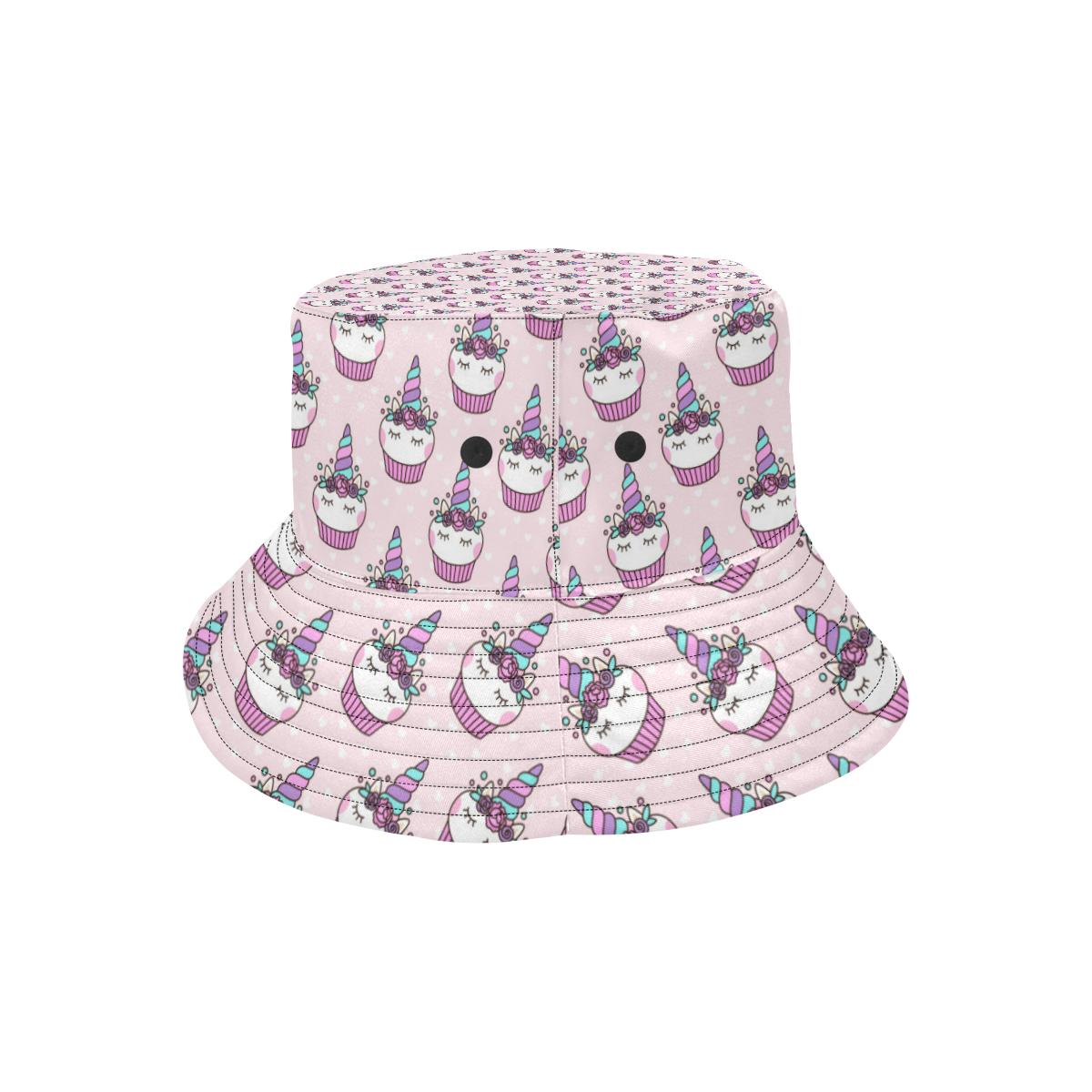 Cupcakes Unicorn Print Pattern Unisex Bucket Hat