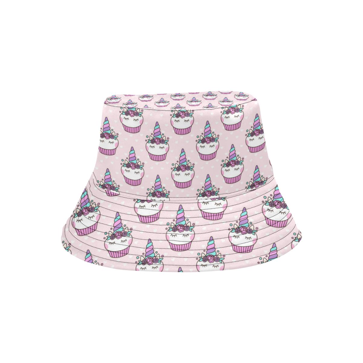 Cupcakes Unicorn Print Pattern Unisex Bucket Hat