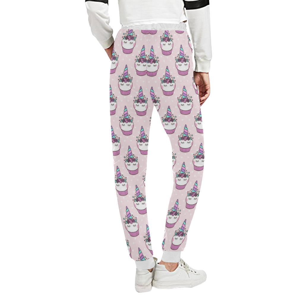 Cupcakes Unicorn Print Pattern Unisex Casual Sweatpants (Model L11)-JTAMIGO.COM