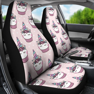 Cupcakes Unicorn Print Pattern Universal Fit Car Seat Covers