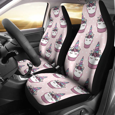 Cupcakes Unicorn Print Pattern Universal Fit Car Seat Covers