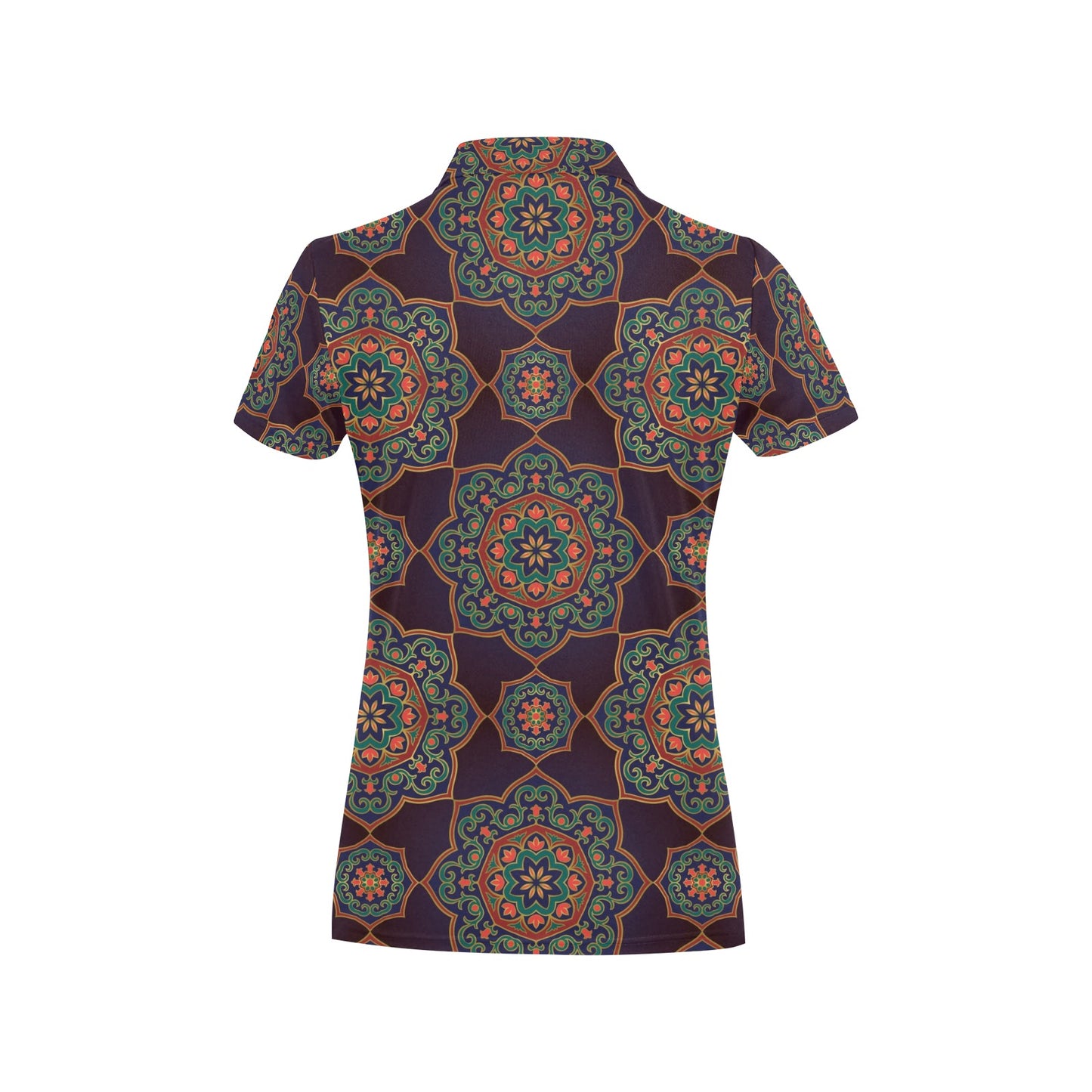 Medallion Pattern Print Design 03 Women's Polo Shirt