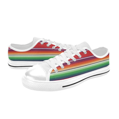 Serape Print Design LKS304 Women's White Low Top Shoes