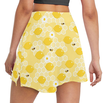 Honey Bee Honeycomb Print Design LKS3010 17" Golf & Pickleball Skort with Pockets