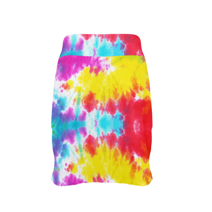 Tie Dye Rainbow Themed Print 17" Golf & Pickleball Skort with Pockets