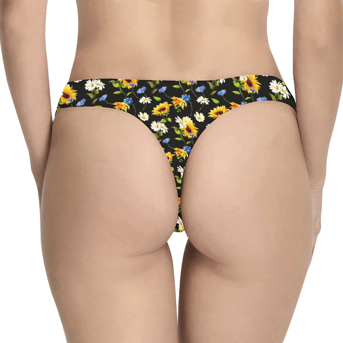 Sunflower Chamomile Bright Color Print Women's Thongs