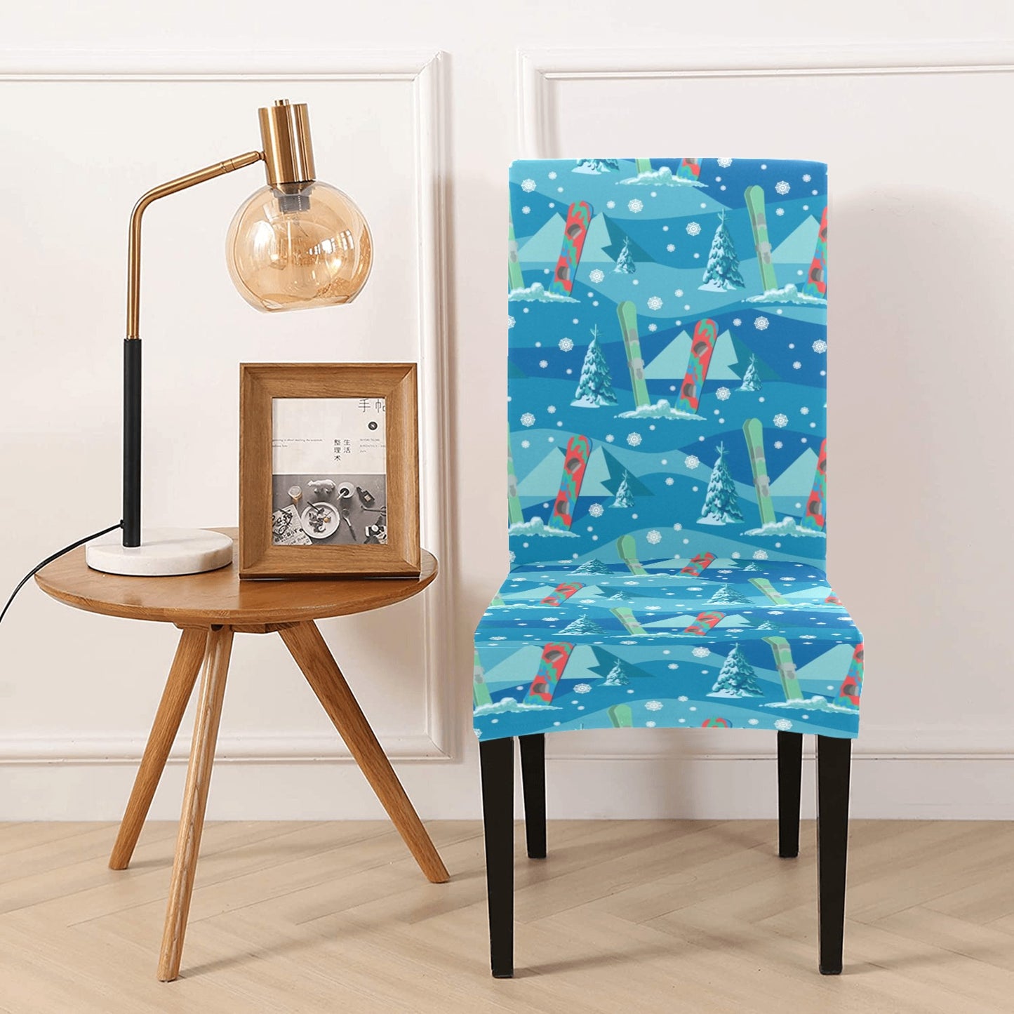 Snowboard Print Design LKS301 Dining Chair Slipcover