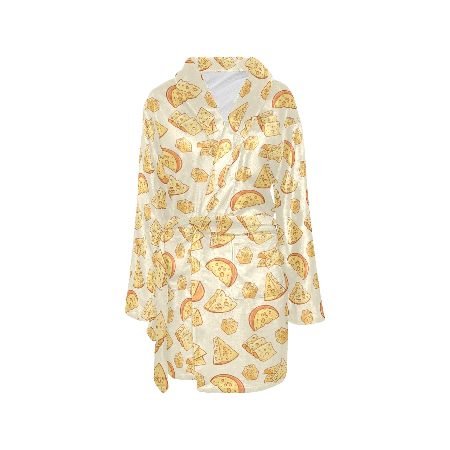 Cheese Pattern Print Design 01 Women's Fleece Robe