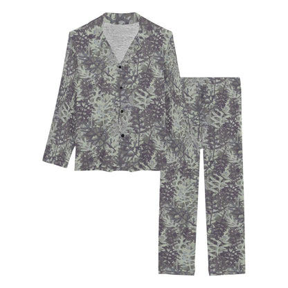 Camouflage Fern Pattern Print Design 05 Women's Long Pajama Set