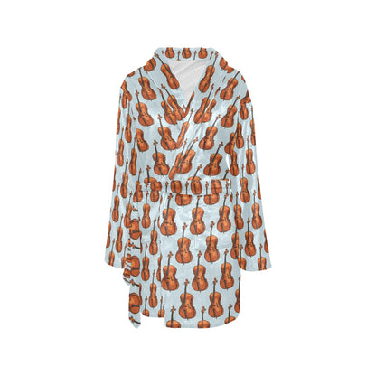 Violin Print Design LKS406 Women's Fleece Robe