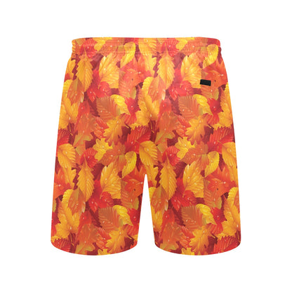 Elm Leave Autum Print Pattern Men's Swim Trunks Beach Shorts