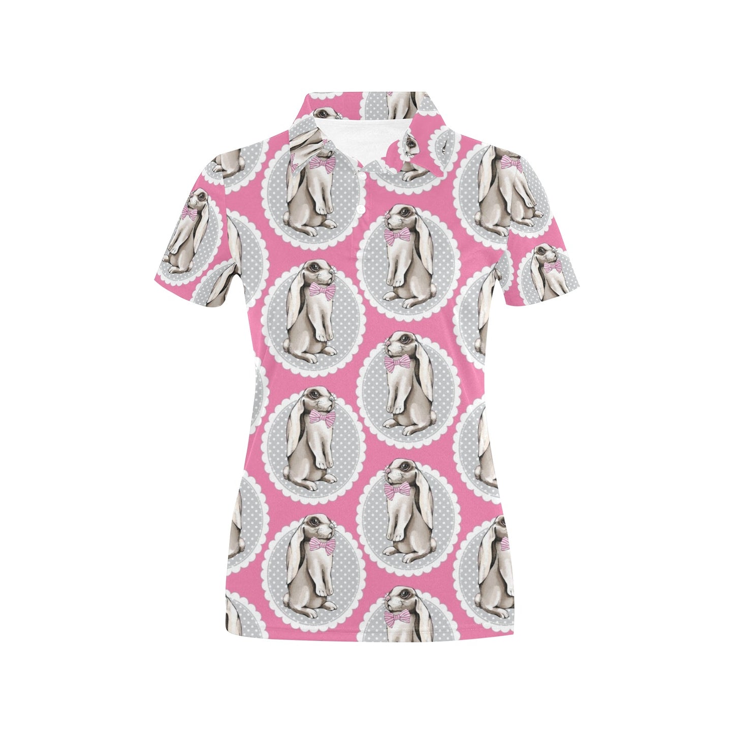 Rabbit Pattern Print Design RB019 Women's Polo Shirt