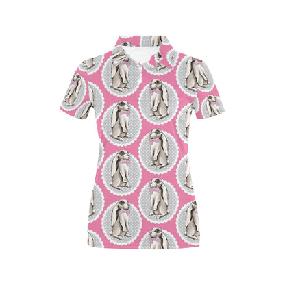 Rabbit Pattern Print Design RB019 Women's Polo Shirt