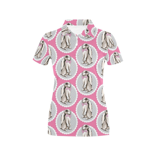 Rabbit Pattern Print Design RB019 Women's Polo Shirt