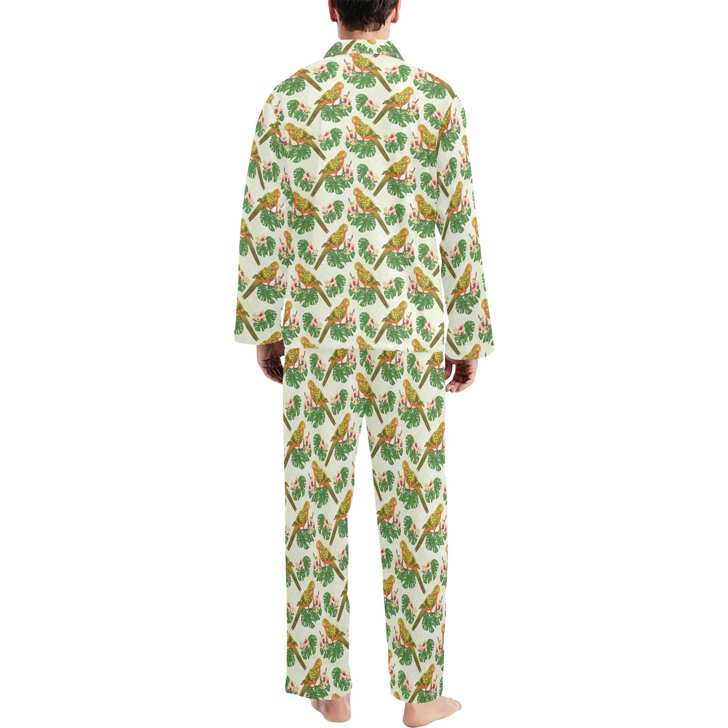 Conures Pattern Print Design 01 Men's Long Pajama Set