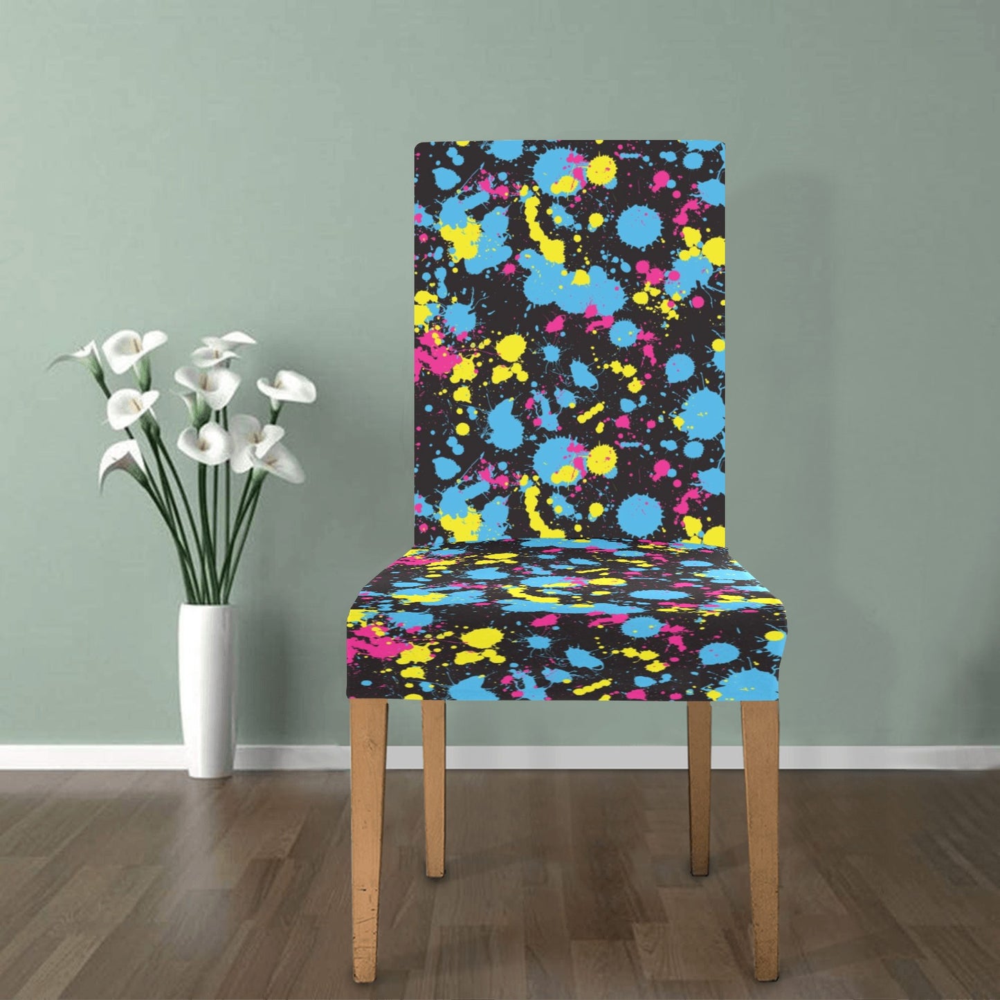 Splatter Colorful Print Design LKS301 Dining Chair Slipcover