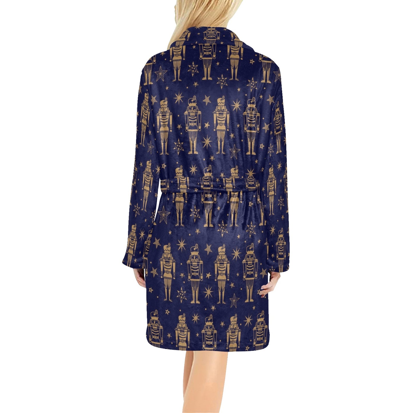 Nutcracker Pattern Print Design A05 Women's Fleece Robe