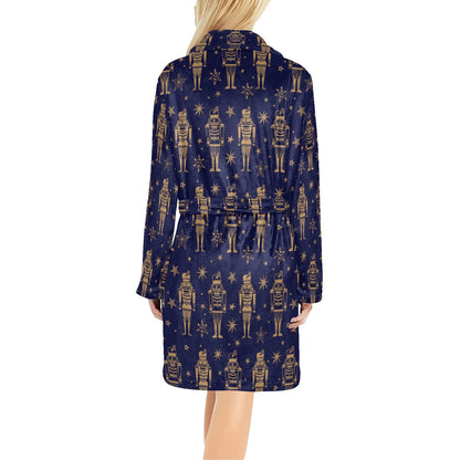 Nutcracker Pattern Print Design A05 Women's Fleece Robe