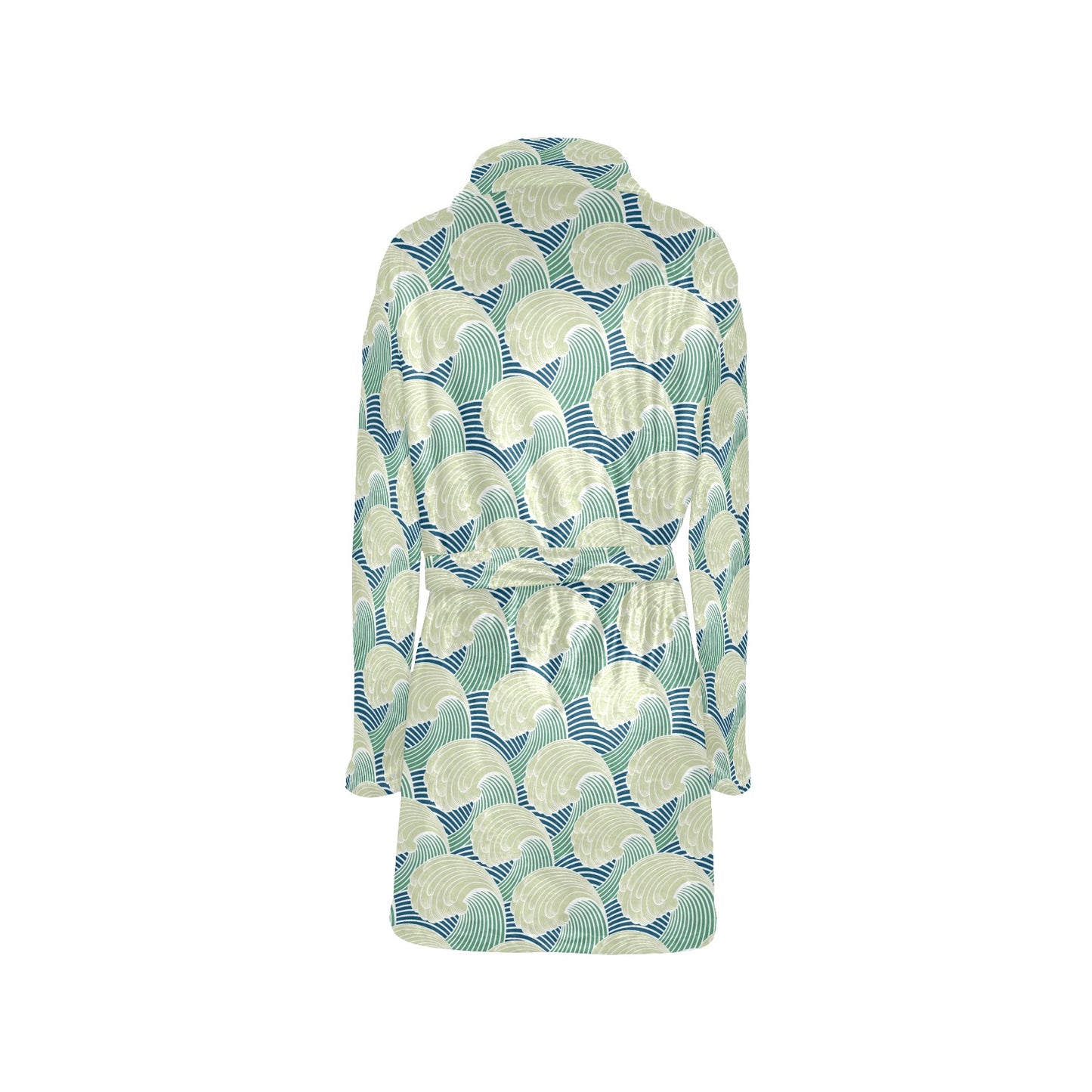 Wave Japan Style Print Design LKS302 Women's Fleece Robe