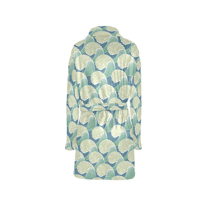 Wave Japan Style Print Design LKS302 Women's Fleece Robe