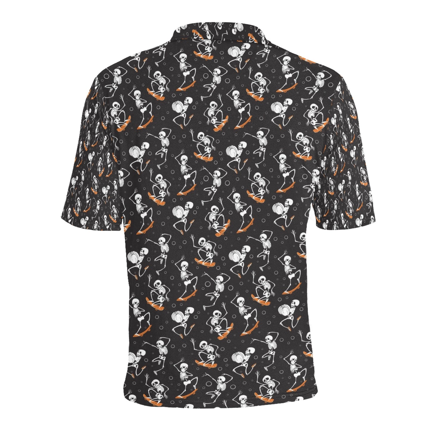 Skateboard With Skeleton Print Design LKS303 Men Polo Shirt