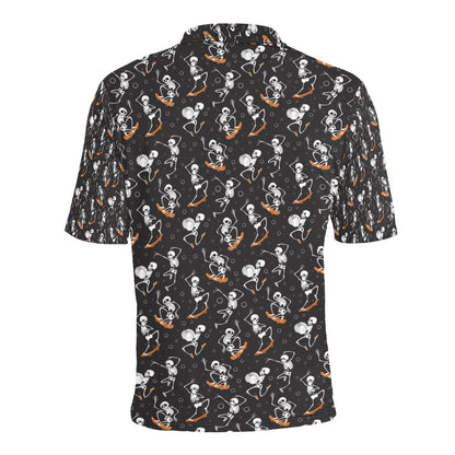 Skateboard With Skeleton Print Design LKS303 Men Polo Shirt