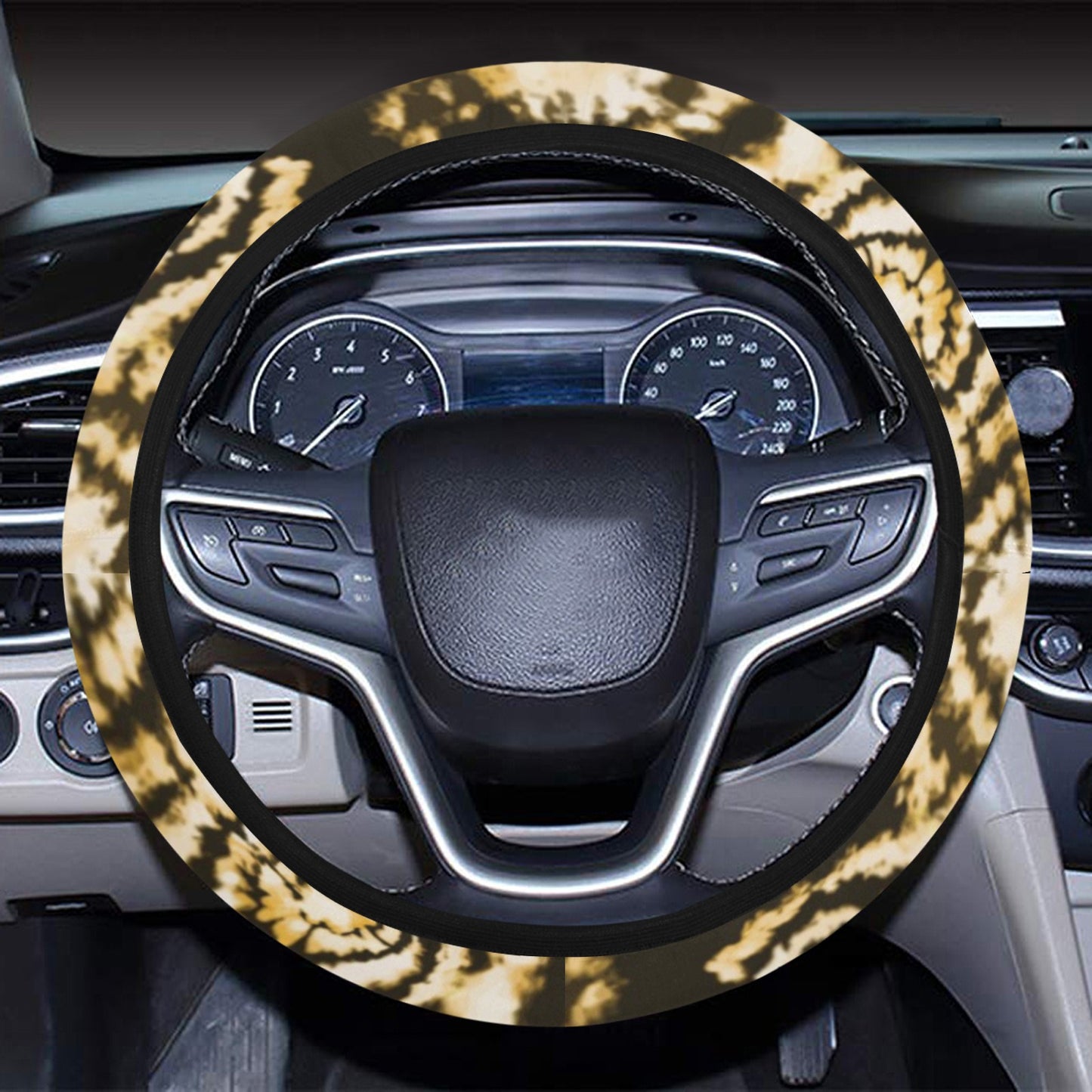 Tie Dye Print Design LKS307 Steering Wheel Cover with Elastic Edge