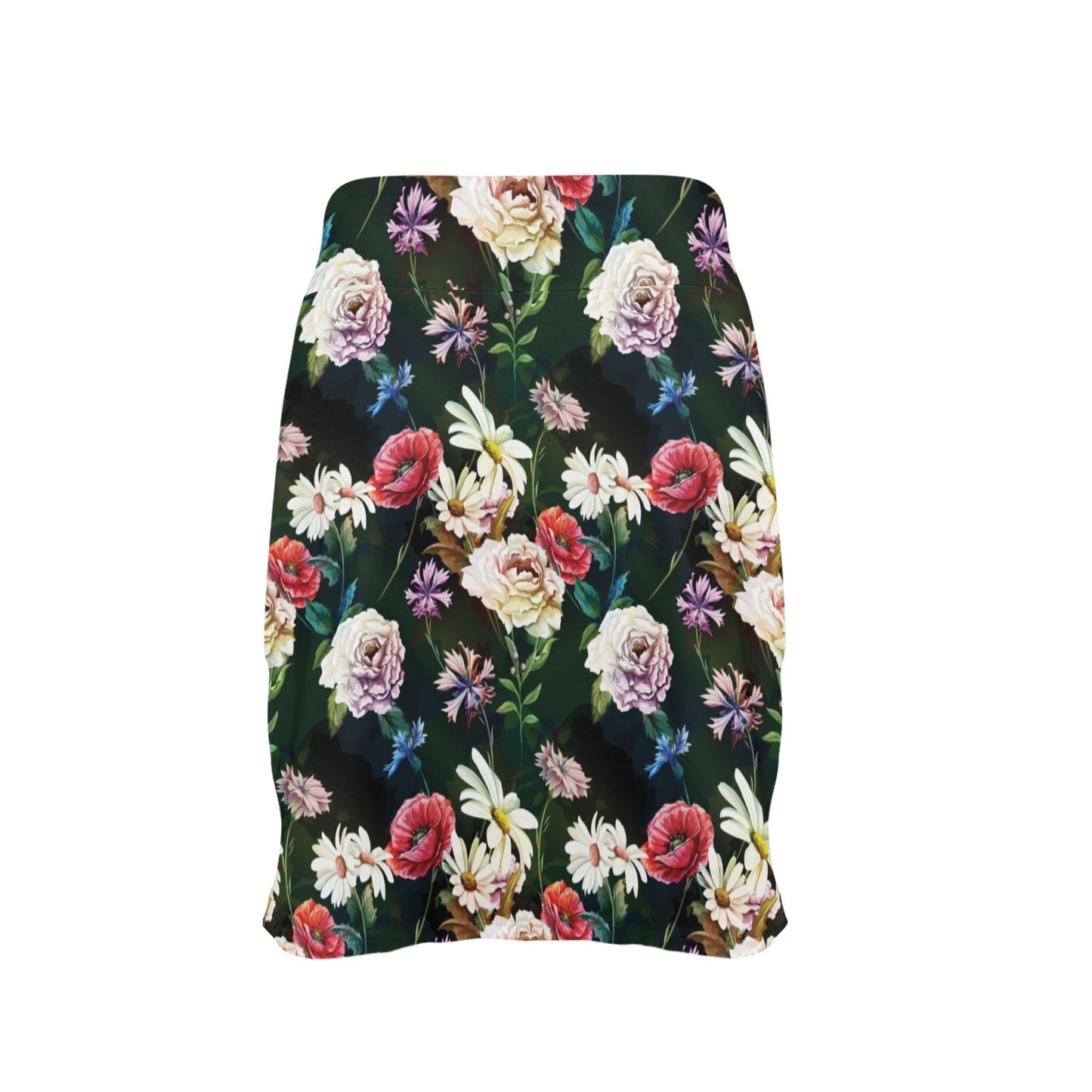 Summer Floral Print Design LKS303 17" Golf & Pickleball Skort with Pockets