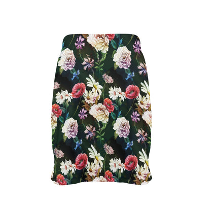 Summer Floral Print Design LKS303 17" Golf & Pickleball Skort with Pockets