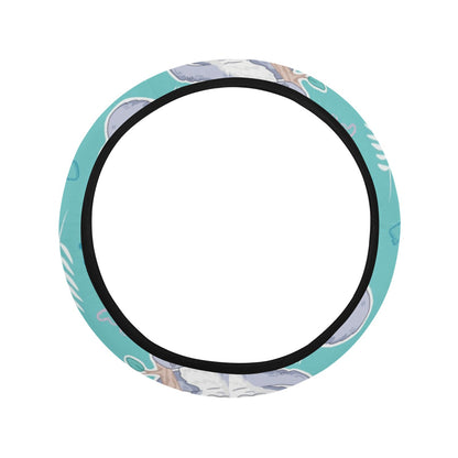 Sloth Print Design LKS309 Steering Wheel Cover with Elastic Edge
