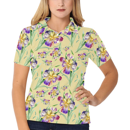 Iris Pattern Print Design IR06 Women's Polo Shirt