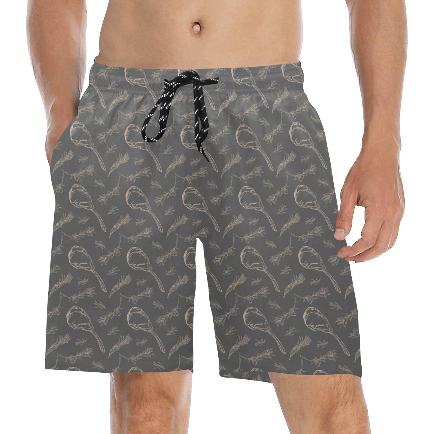 Steak Print Design LKS302 Men's Swim Trunks Beach Shorts