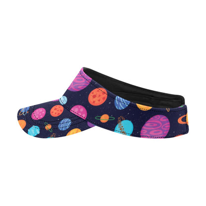 Planet Multicolor Print Design LKS302 Unisex Sun Visor