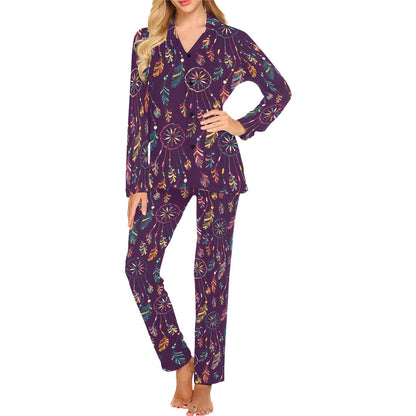 Dream Catcher Boho Design Women's Long Pajama Set