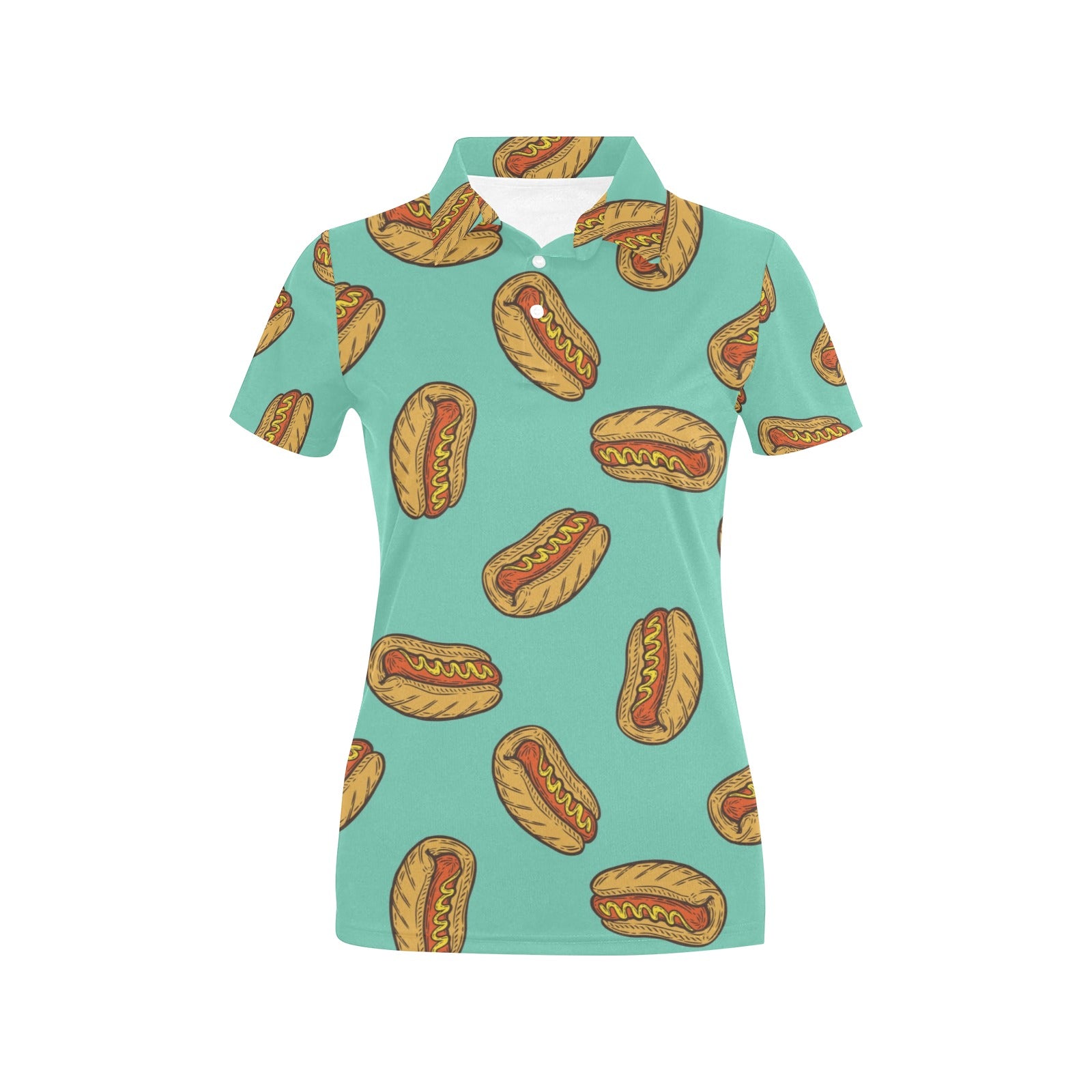 Hot Dog Pattern Print Design 04 Women's Polo Shirt