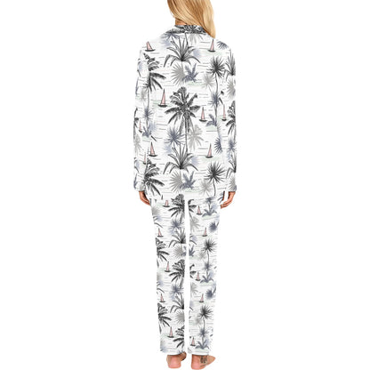 Pacific island Pattern Print Design A04 Women's Long Pajama Set