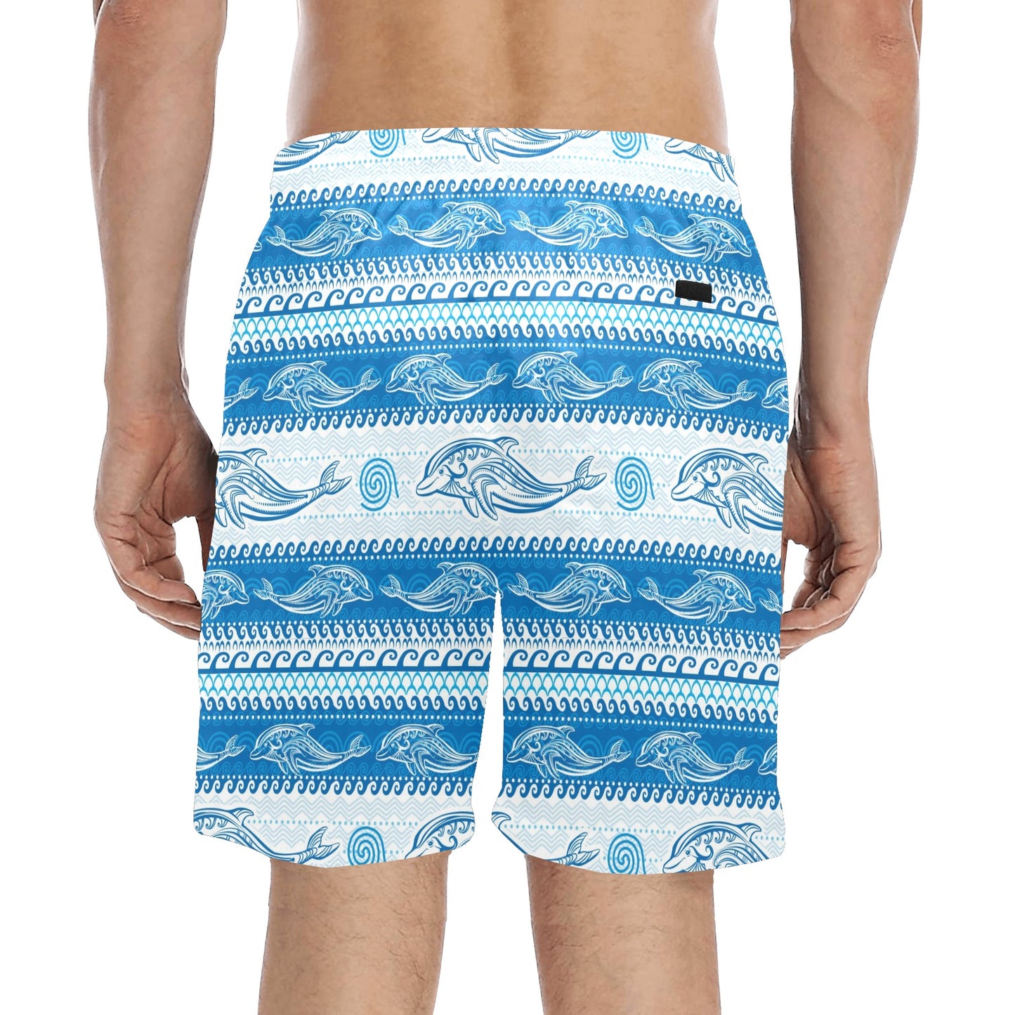 Dolphin Tribal Print Pattern Men's Swim Trunks Beach Shorts