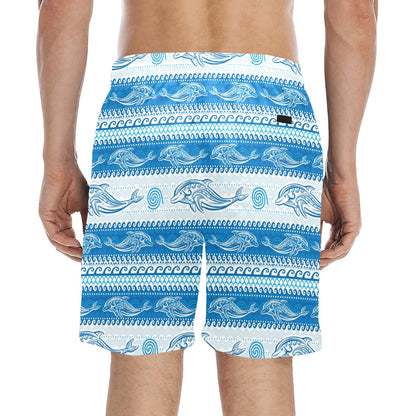 Dolphin Tribal Print Pattern Men's Swim Trunks Beach Shorts